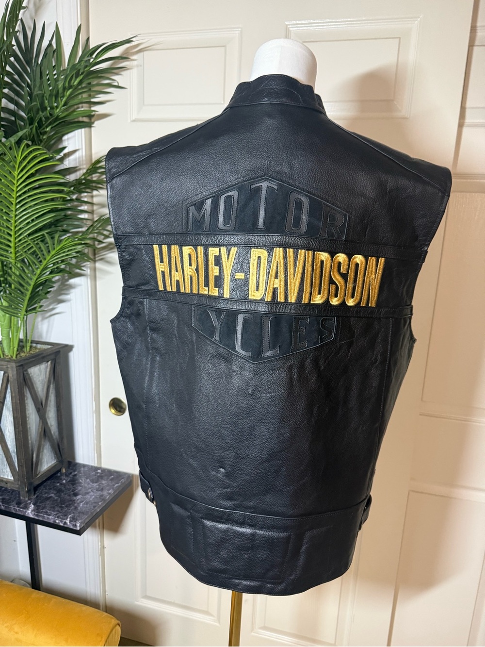 Harley-Davidson Black Vest with Gold Back Logo